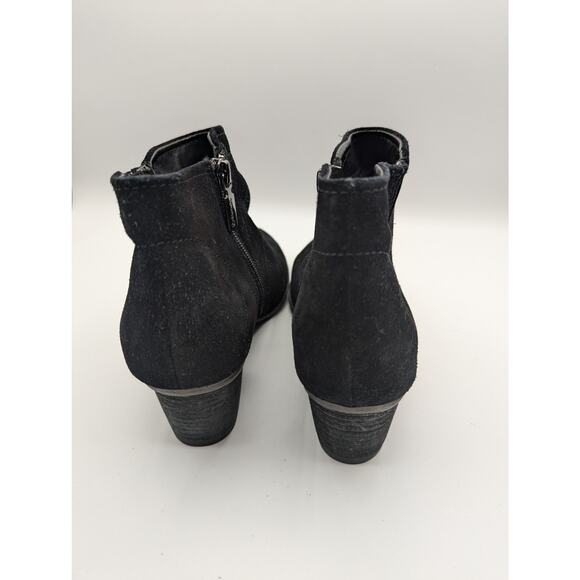 Blondo | Waterproof Chelsea Boots Black Suede Block Heel Ankle Bootie | Size 8.5 - Picture 7 of 8